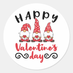 Valentinstag Gnome Schwedische Tomte Runder Aufkleber
