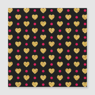 Valentinstag Gold Herz Muster-23655 Magnetkarte
