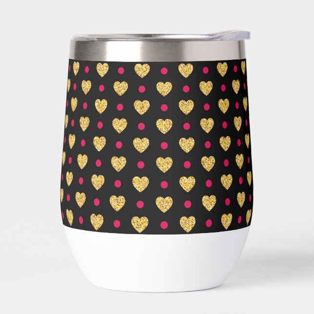 Valentinstag Gold Herzen Muster-23655 (Links)