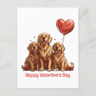 Valentinstag Golden Retriever Dog Feiertagspostkarte