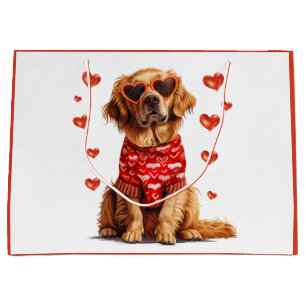 Valentinstag Golden Retriever Dog Große Geschenktüte