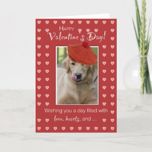 Valentinstag Golden Retriever Hund W/ Rotes Herz Feiertagskarte