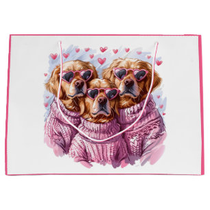 Valentinstag Golden Retriever Hunde Große Geschenktüte