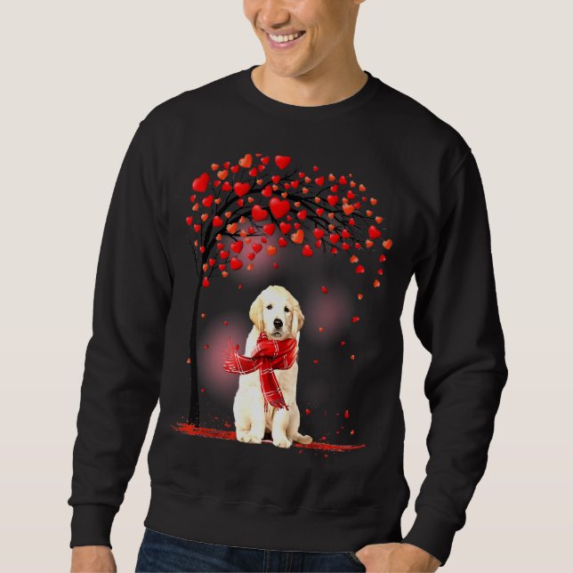 Valentinstag Golden Retriever Tree Heart Puppy D Sweatshirt (Vorderseite)