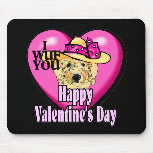 Valentinstag Goldendoodle Mousepad (Vorne)