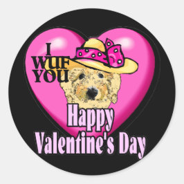 Valentinstag Goldendoodle Runder Aufkleber