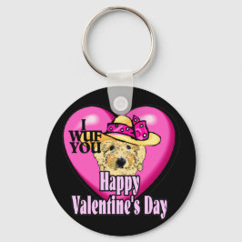 Valentinstag Goldendoodle Schlüsselanhänger