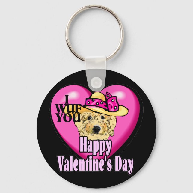 Valentinstag Goldendoodle Schlüsselanhänger (Vorderseite)