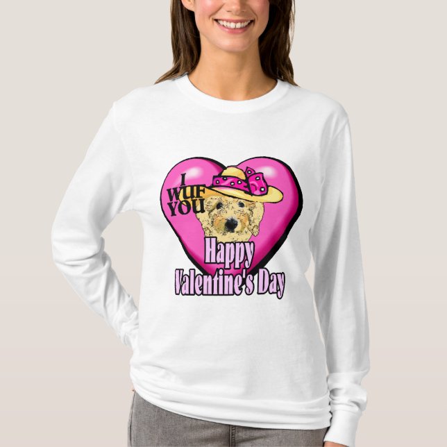 Valentinstag Goldendoodle T-Shirt (Vorderseite)