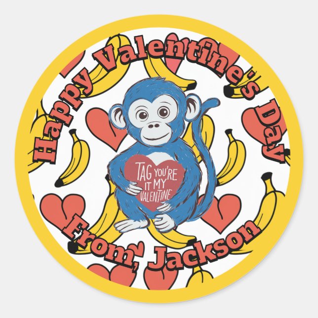 Valentinstag Gorilla Sticker (Vorderseite)