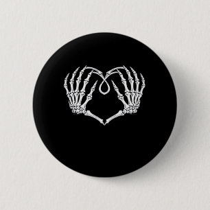 Valentinstag Gothic Heart with Skeleton Hands Va Button