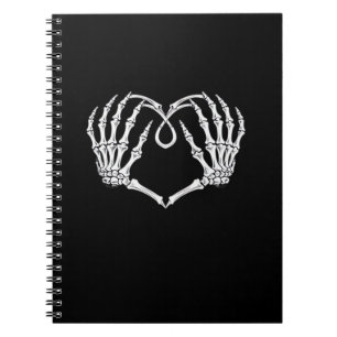 Valentinstag Gothic Heart with Skeleton Hands Va Notizblock