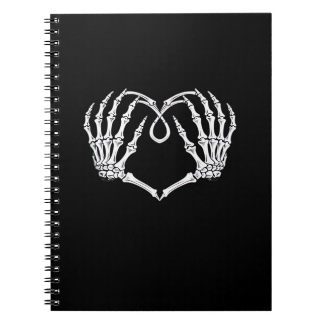 Valentinstag Gothic Heart with Skeleton Hands Va Notizblock (Vorderseite)