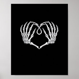 Valentinstag Gothic Heart with Skeleton Hands Va Poster