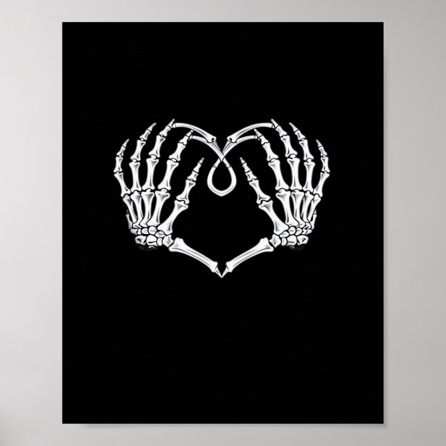 Valentinstag Gothic Heart with Skeleton Hands Va Poster (Vorne)