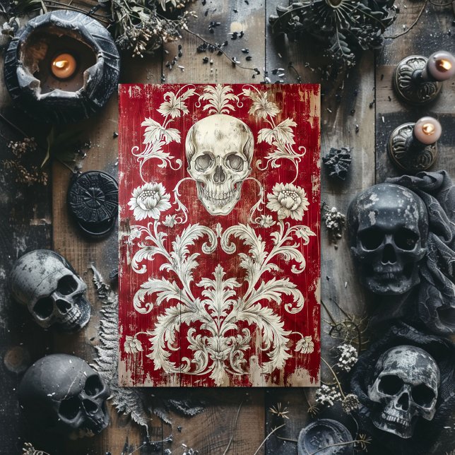 Valentinstag Gothic Skeleton Skull Decoupage Seidenpapier (Von Creator hochgeladen)