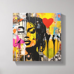 Valentinstag Graffiti Grunge Kunst Leinwanddruck