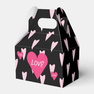 Valentinstag Große Liebe Herzen Rosa Schwarz Geschenkschachtel