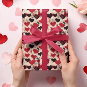 Valentinstag Grunge Hört Vintag Geschenkpapier