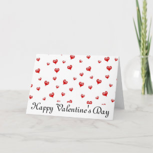 Valentinstag-Grußkarte für kleine rote Herzen Feiertagskarte