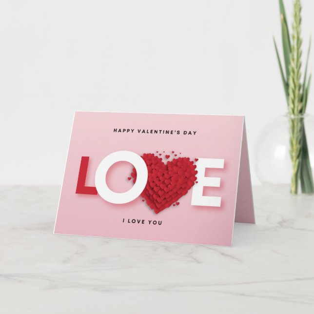 Valentinstag Grußkarte - Liebe Herz Karte (Vorderseite)