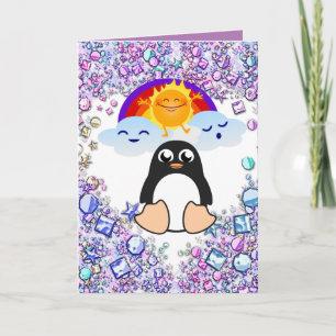 Valentinstag Grußkarte Pinguin Feiertagskarte