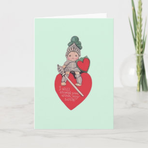 Valentinstag-Grußkarte Ritter im Vintage-Stil Feiertagskarte