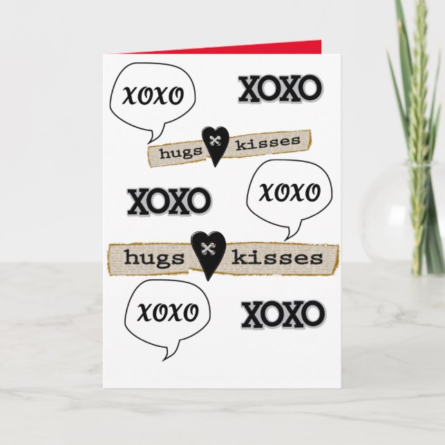Valentinstag Grußkarte Xoxo Herzen Feiertagskarte (Vorderseite)