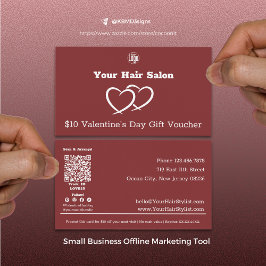 Valentinstag-Gutscheinkarte des Friseursalons