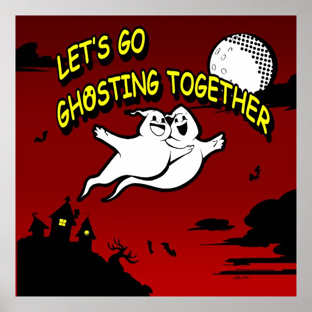 Valentinstag Halloween Ghosting zusammen Poster (Vorne)