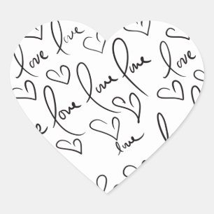 Valentinstag Handgezeichnete Schrift Liebes-Letter Herz-Aufkleber