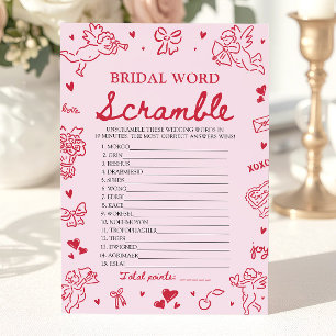 Valentinstag Handgezeichnetes Braut-Wortverwirrspi Einladung