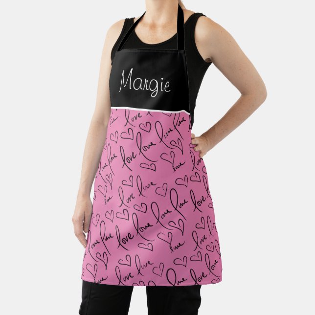 Valentinstag Handschrift Liebe Herzname Schürze (InSitu)