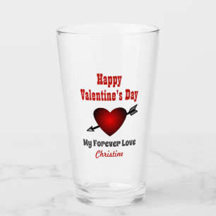 Valentinstag Happy Heart Liebe Forever Beer Pint Glas