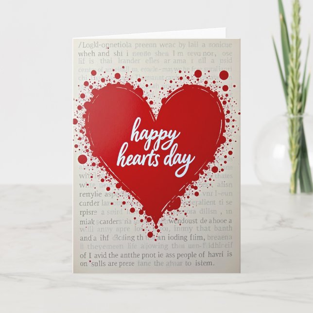 Valentinstag Happy Hearts Day Karte (Vorderseite)