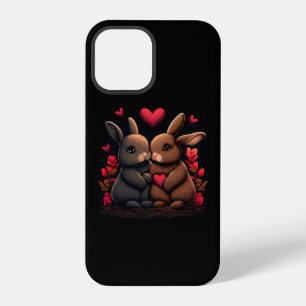 Valentinstag-Hasen-Glück, Liebesherzen und Rosen iPhone 12 Pro Hülle
