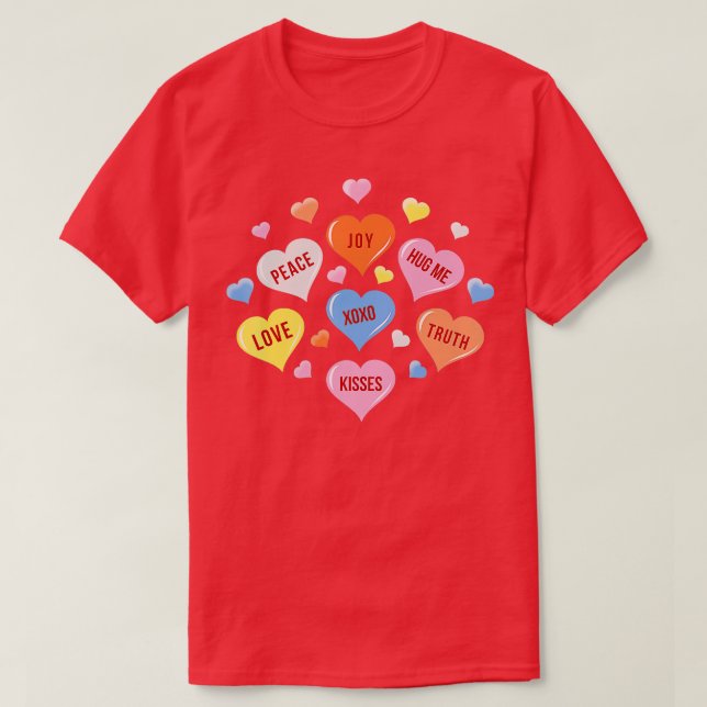 Valentinstag Heart Candy Boys Girls Kinder T-Shirt (Design vorne)