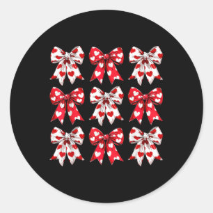 Valentinstag Heart Coquette Bow Girls Runder Aufkleber