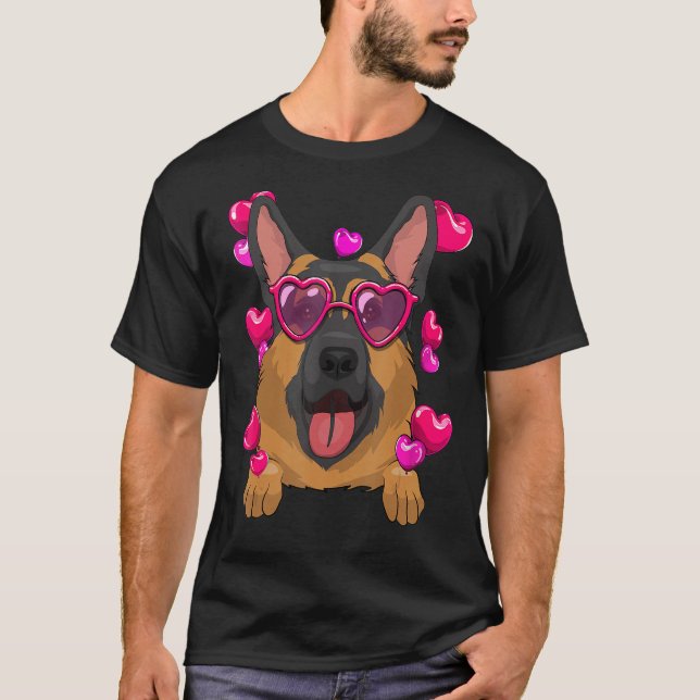 Valentinstag Heart Glasses Funny T-Shirt (Vorderseite)