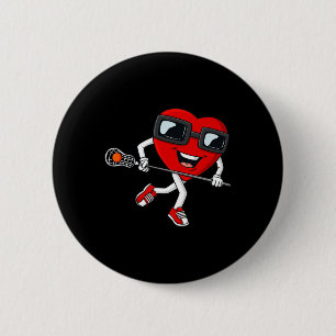 Valentinstag Heart Holding Lacrosse Stick Boys G Button