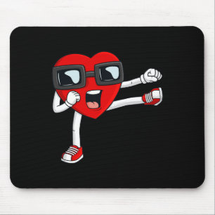 Valentinstag Heart Karate Kick Fun Boys Girls Ki Mousepad