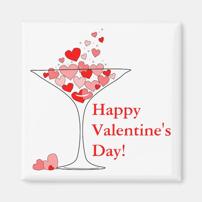 Valentinstag Heart Liebe Cocktail Magnet (Vorne)
