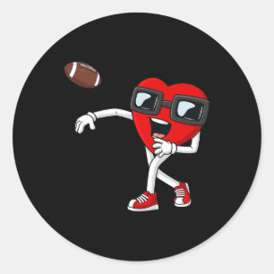 Valentinstag Heart Quarterback Football Boys Kind Runder Aufkleber