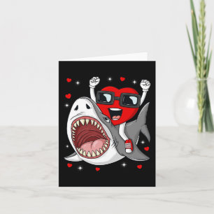 Valentinstag Heart Riding Shark Fun Kleinkind Boys Karte