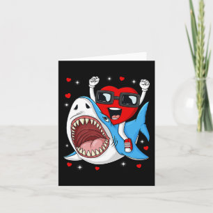 Valentinstag Heart Riding Shark Fun Kleinkind Boys Karte