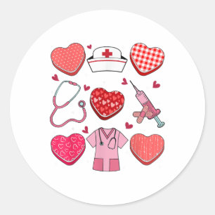 Valentinstag Heart Rn Cna Icu Scurb Krankenpfleger Runder Aufkleber