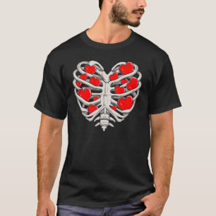 Valentinstag Heart Shaped Ribcage Little Red Heart T-Shirt