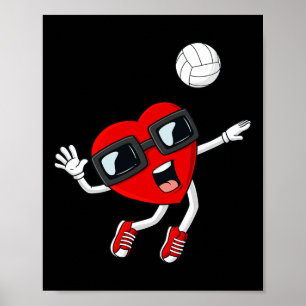 Valentinstag Heart Volleyball Fun Boys Girls Kind Poster