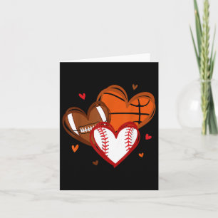 Valentinstag Hearts Basketball Baseball Football Karte