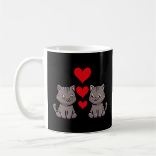 Valentinstag Hearts Day Relationation Couple Cat Kaffeetasse